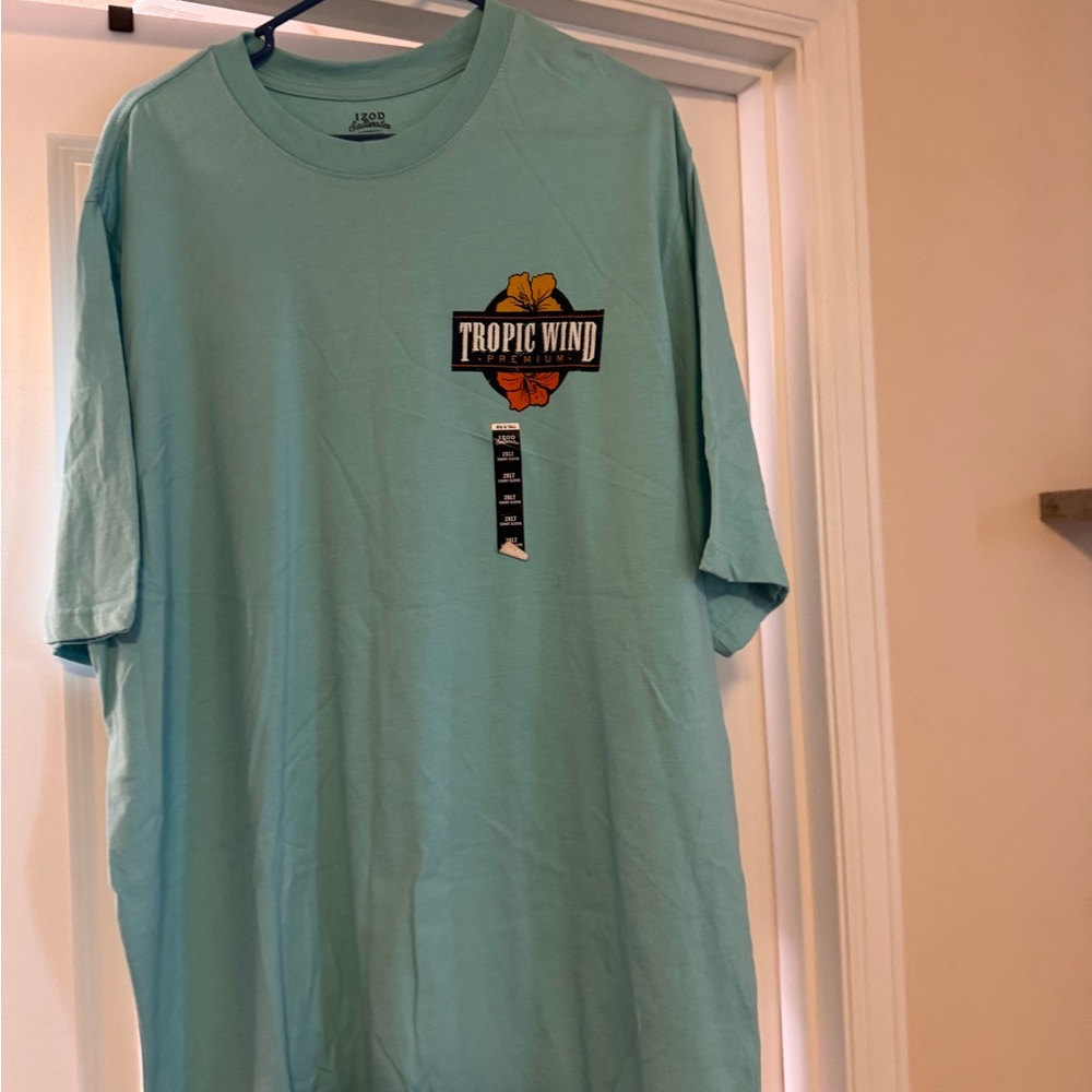 Izod Blue Short Sleeve Tee Casual Comfort